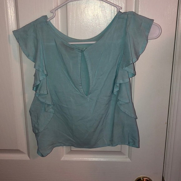 LUCCA Couture Light Blue Crop Top - Picture 2 of 3